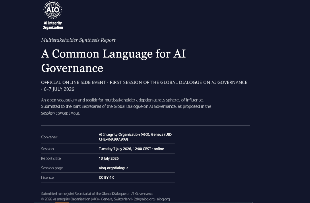 First page of the Global Dialogue on AI Governance multistakeholder synthesis report