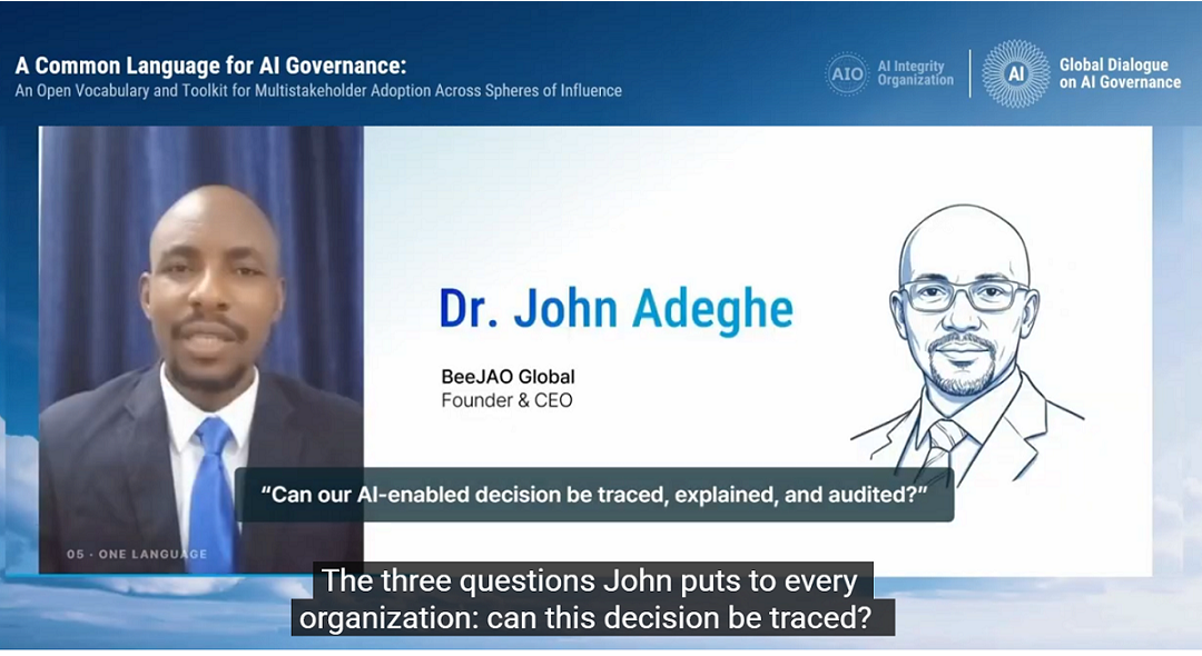 Contribution to the online side event of the first UN Global Dialogue on AI Governance by Dr. John Adeghe
